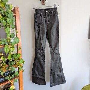 Shein faux leather flare pants, US 4